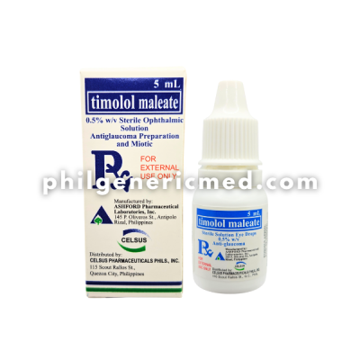 Timolol Maleate CELSUS 0.5% w/v Sterile Ophthalmic Eye Drops 5mL - Image 3