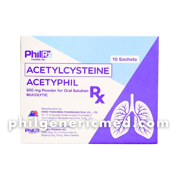 Acetylcysteine ACETYPHIL 600mg Powder for Oral Solution 10 Sachets