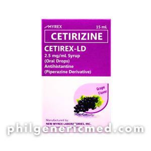 Cetirizine CETIREX-LD 2.5mg/mL Syrup (Oral Drops) 15mL