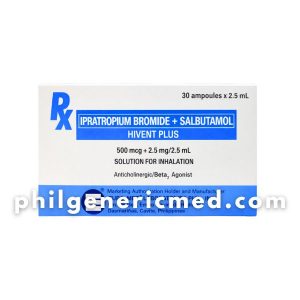 Ipratropium Bromide + Salbutamol HIVENT PLUS 500mcg + 2.5mL Ampoules 30's