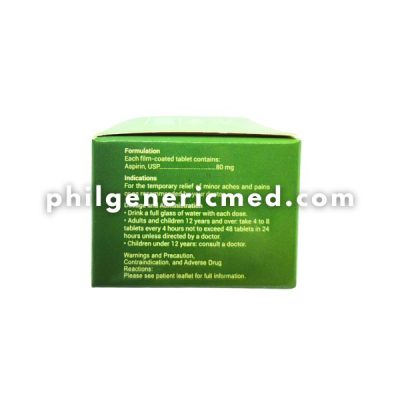 Aspirin PHILPRIN 80mg Film-Coated Tablet 100's - Image 4