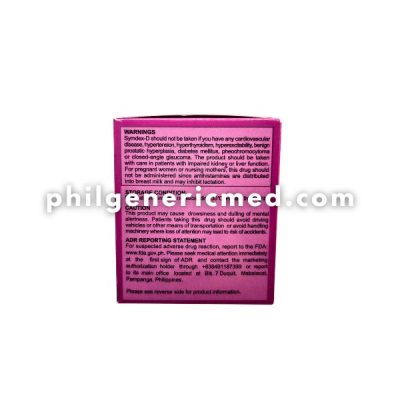 Phenylpropanolamine Hydrochloride Chlorphenamine Maleate Paracetamol SYMDEX-D FORTE 25mg/2mg/500mg Tablet 100's - Image 4