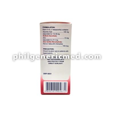 Ascorbic Acid Zinc VITCEE PLUS 100mg Apple 60mL - Image 3