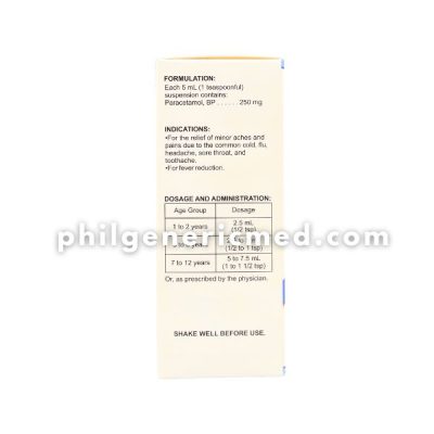 Paracetamol PYRESAPH-250 250mg/5mL Suspension 60mL - Image 2