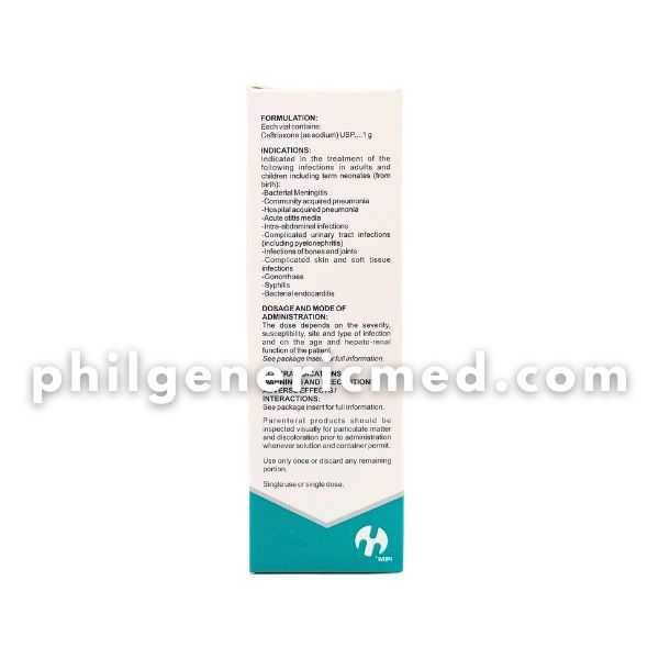 Ceftriaxone MEDTAXONE 1g Powder for Injection 1's - Image 4
