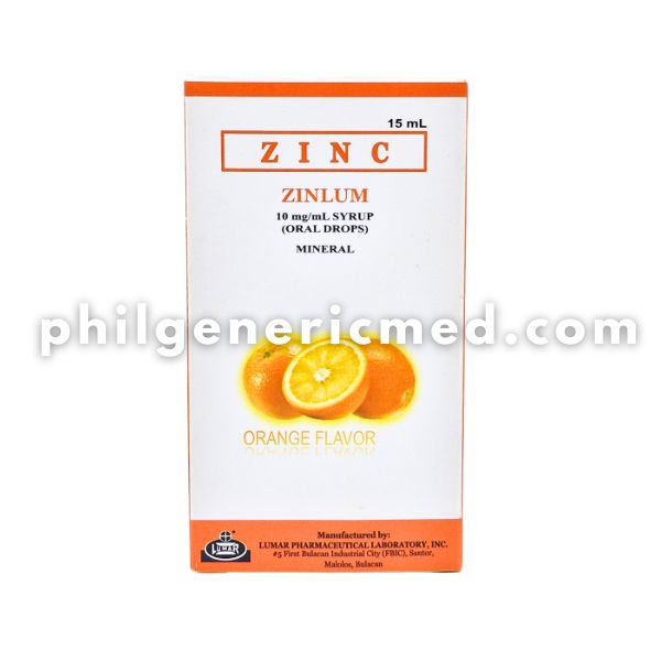 Zinc Sulfate ZINLUM 10mg Syrup Oral Drops 15mL