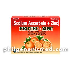 Sodium Ascorbate + Zinc PROTEC-ZINC 600mg/10mg Capsule 100's