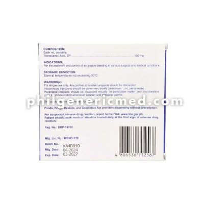 Tranexamic Acid HEMOFLAZ 100mg/mL IV 5's - Image 2
