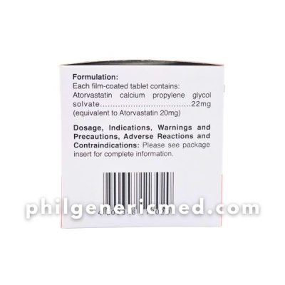 Atorvastatin calcium ATORVAST-NATRAPHARM 20mg Tablet 100's - Image 3