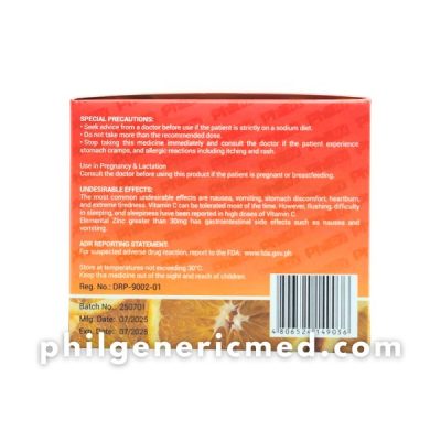 Ascorbic Acid + Zinc IMMUMAX 500mg/10mg Capsule 100's - Image 2