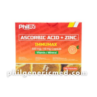 Ascorbic Acid + Zinc IMMUMAX 500mg/10mg Capsule 100's