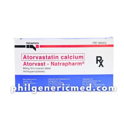 Atorvastatin Calcium ATORVAST-NATRAPHARM 80mg Tablet 100's