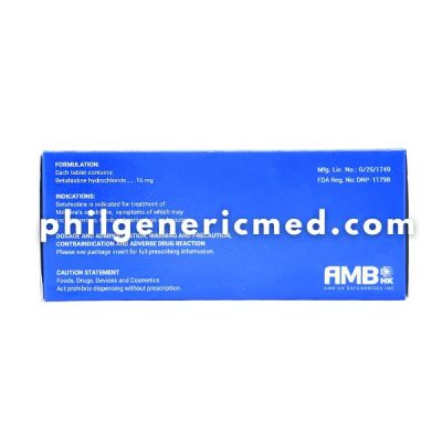 Betahistine Hydrochloride VERTSET 16mg Tablet 100's - Image 2