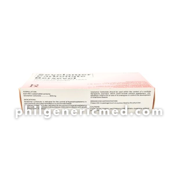 Sevelamer Carbonate BERSEVEL 800 mg Film-Coated Tablet 30's - Image 2