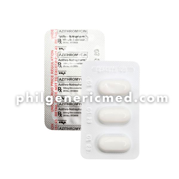 Azithromycin AZITHRO-NATRAPHARM 500 mg Film-Coated Tablet  3's - Image 2