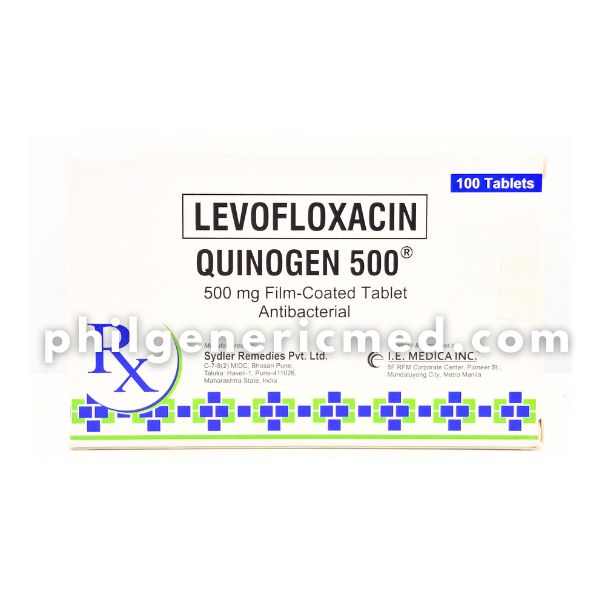 Levofloxacin QUINOGEN 500 mg Film-Coated Tablet 100's
