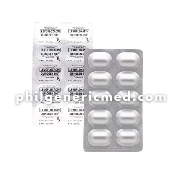 Levofloxacin QUINOGEN 500 mg Film-Coated Tablet 100's - Image 3