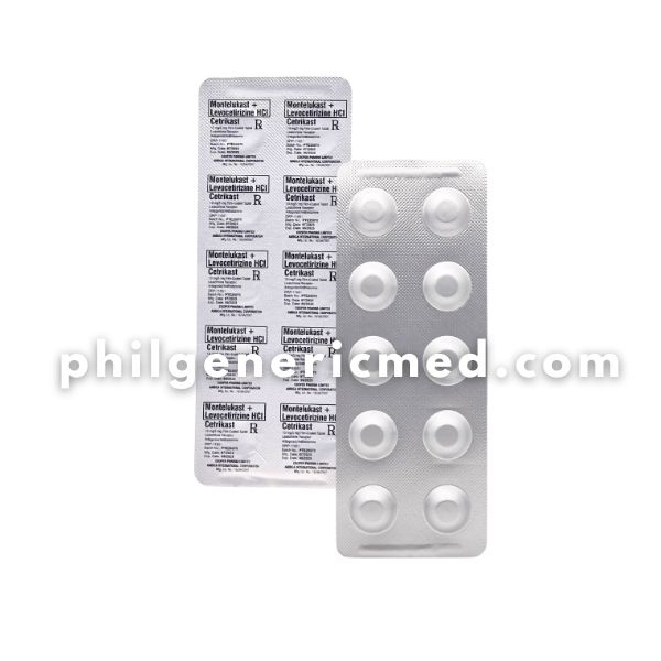 CETRIKAST (Montelukast + Levocetirizine Hydrochloride 10 mg/5 mg Film-Coated Tablet 50's - Image 2