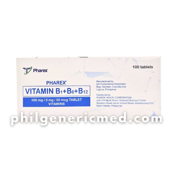 Vitamin B1 + B6 + B12 PHAREX (B-Complex) Tablet 100's - Image 2