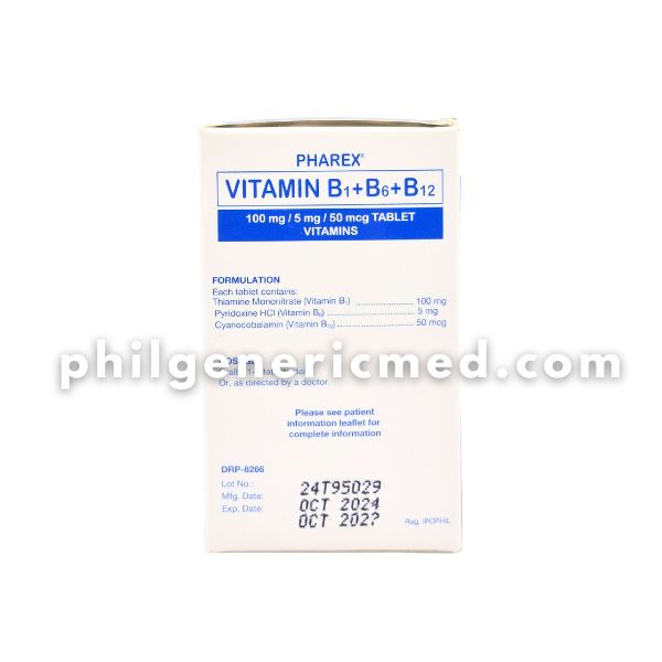 Vitamin B1 + B6 + B12 PHAREX (B-Complex) Tablet 100's - Image 4