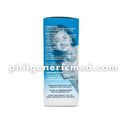 Cetirizine Dihydrochloride ALLERKID 5mg/5mL Syrup 60mL - Image 4