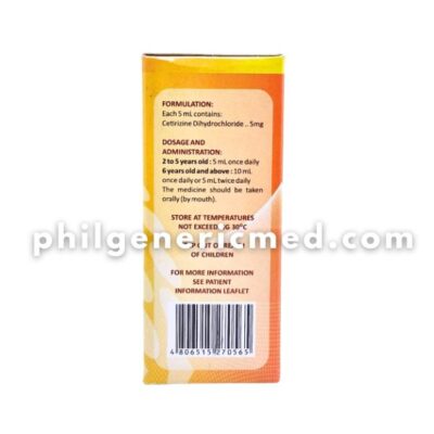 Cetirizine Dihydrochloride CETRIKID 5mg/5mL Syrup 60mL - Image 3
