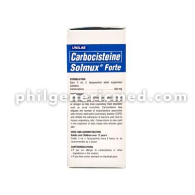 Carbocisteine SOLMUX FORTE 500mg/5mL 60mL - Image 3