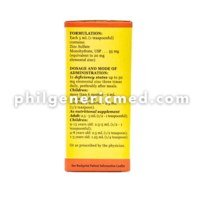 Zinc ZINLUM 20mg/5mL Syrup 60mL - Image 3