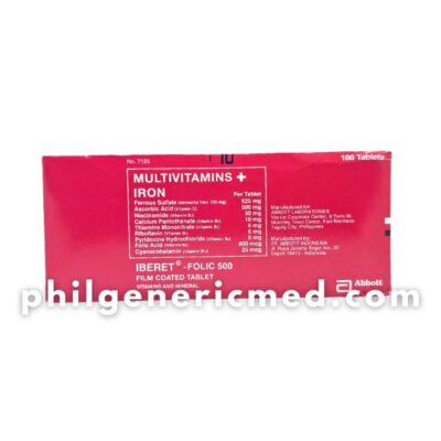 Multivitamins + Iron IBERET - FOLIC 500 Film Coated Tablet 100's - Image 2