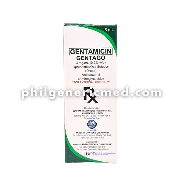 Gentamicin GENTAGO Ophthalmic/Otic Solution 0.3% (3 mg/mL) 5ml