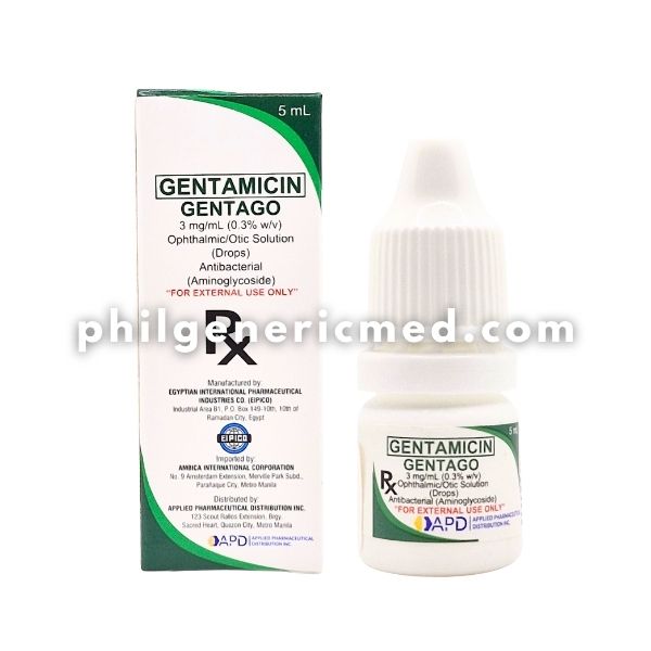 Gentamicin GENTAGO Ophthalmic/Otic Solution 0.3% (3 mg/mL) 5ml - Image 2