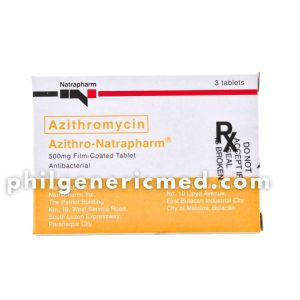 Azithromycin AZITHRO-NATRAPHARM 500 mg Film-Coated Tablet  3's