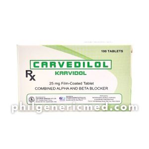 Carvedilol KARVIDOL 25mg Film-Coated Tablet 100's