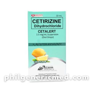 Cetirizine Dihydrochloride CETALERT 2.5 mg/mL Oral Drops (Suspension) Lemon Flavor 10mL