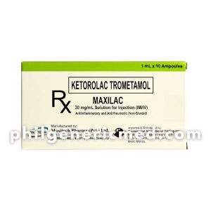 Ketorolac Trometamol MAXILAC 30mg/mL Solution for Injection 1mL Ampoules 10's