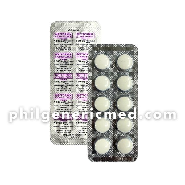 Metformin Hydrochloride FORMET 500mg Film-Coated Tablet 100's - Image 2