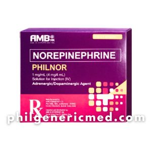 Norepinephrine PHILNOR 1 mg/mL (4 mg/4 mL) Ampoules 4 mL × 5's