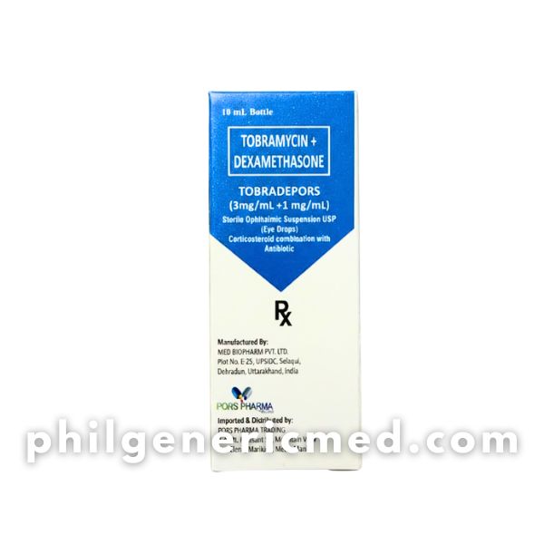Tobramycin + Dexamethasone TOBRADEPORS 3mg/mL + 1mg/mL 10ml 1's