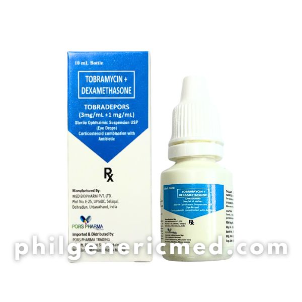 Tobramycin + Dexamethasone TOBRADEPORS 3mg/mL + 1mg/mL 10ml 1's - Image 2