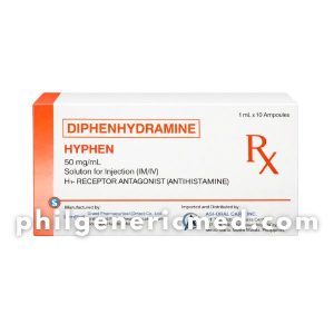 Diphenhydramine HYPHEN 50mg/mL Solution For Injection (IM/IV) Ampoules 10's