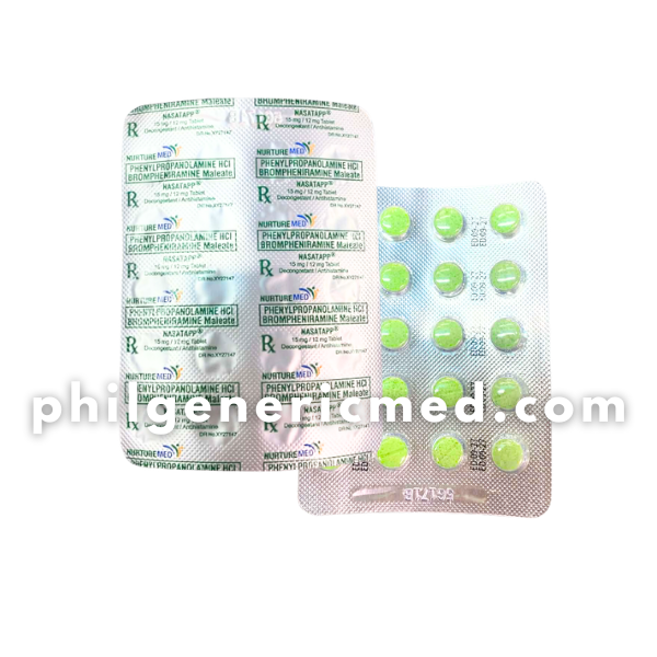Phenylpropanolamine HCl + Brompheniramine Maleate NASATAPP 15mg/12mg Tablet 100's - Image 2