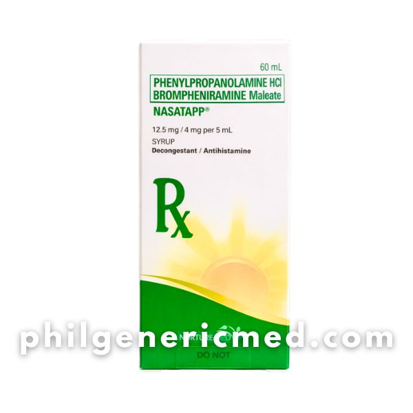 Phenylpropanolamine HCl + Brompheniramine Maleate NASATAPP Syrup 60ml