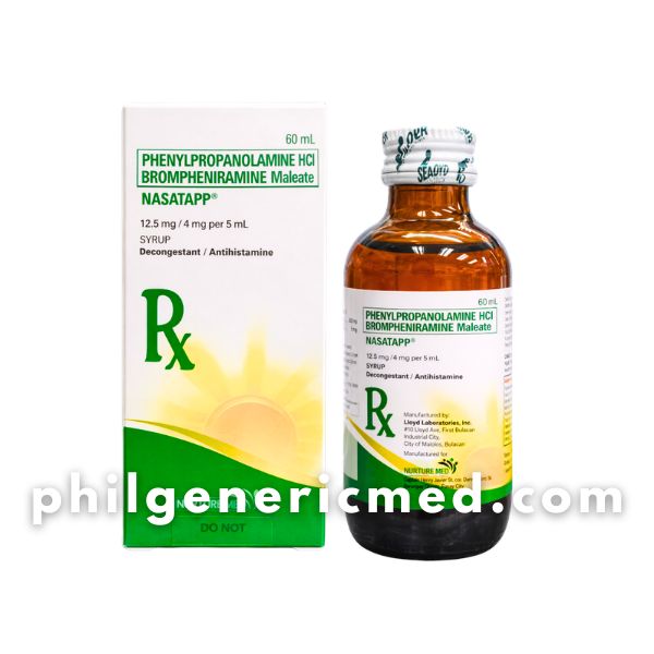 Phenylpropanolamine HCl + Brompheniramine Maleate NASATAPP Syrup 60ml - Image 2