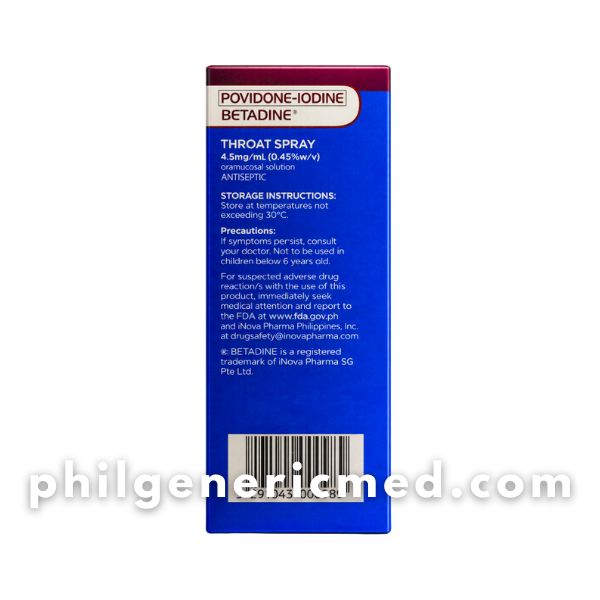 Povidone-Iodine BETADINE THROAT SPRAY 0.45% w/v (Menthol) 50mL 1's - Image 2