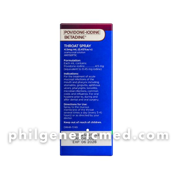 Povidone-Iodine BETADINE THROAT SPRAY 0.45% w/v (Menthol) 50mL 1's - Image 3