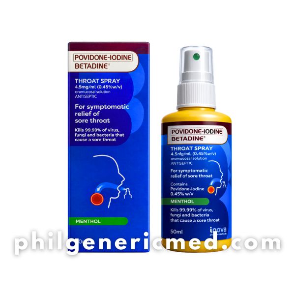 Povidone-Iodine BETADINE THROAT SPRAY 0.45% w/v (Menthol) 50mL 1's - Image 4