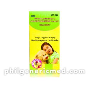 Phenylephrine HCl + Chlorphenamine Maleate DISUDURIN 5mg/1mg/5ml Syrup 60ml 1's