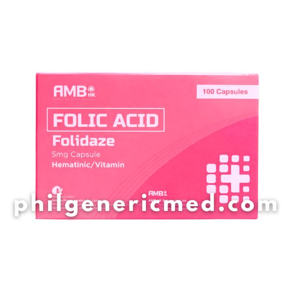 Folic Acid FOLIDAZE 5mg Capsule 100's