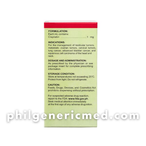 Cisplatin PLATICIN 1mg/mL (50mg/50mL) Vial 1's - Image 3