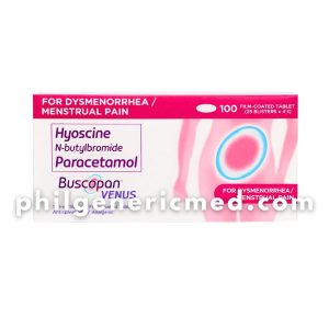 Hyoscine N-butylbromide + Paracetamol BUSCOPAN VENUS 10mg/500mg Film-Coated Tablet 100's